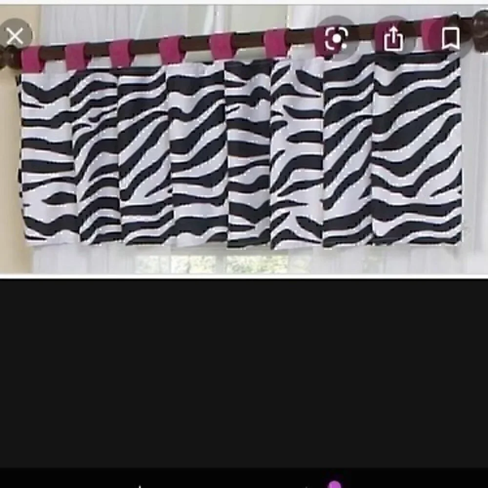 Sweet JoJo funky pink zebra curtain valances